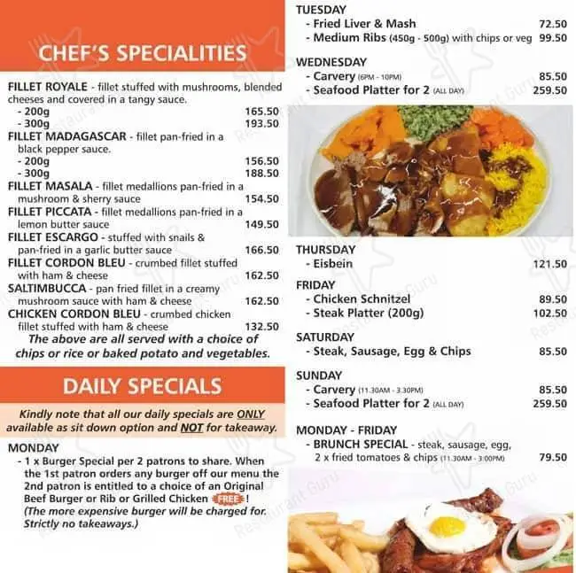 Ashley’s Pizza Menu with prices in South Africa