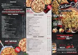 Del Forno pizza menu