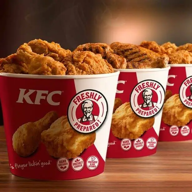 KFC Buckets menu South Afric