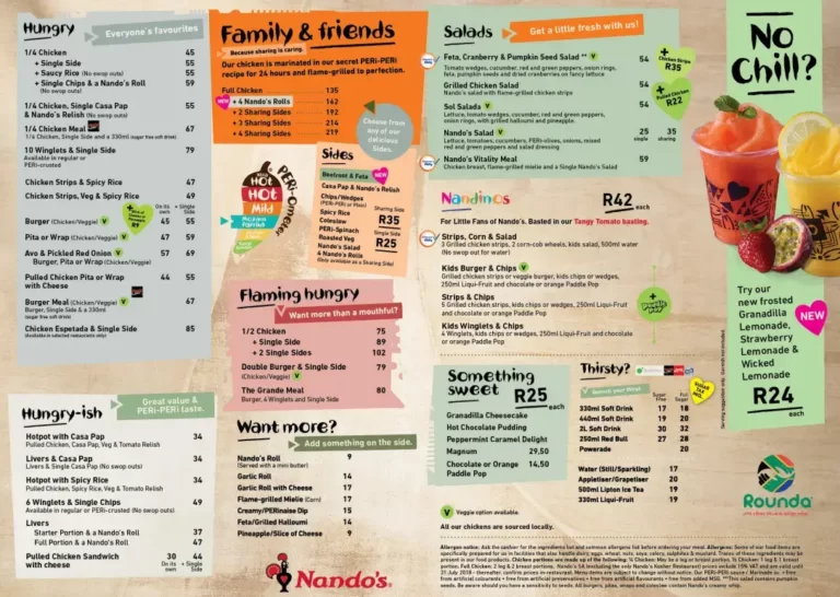 Nando’s Breakfast Menu and Times South Africa 2024